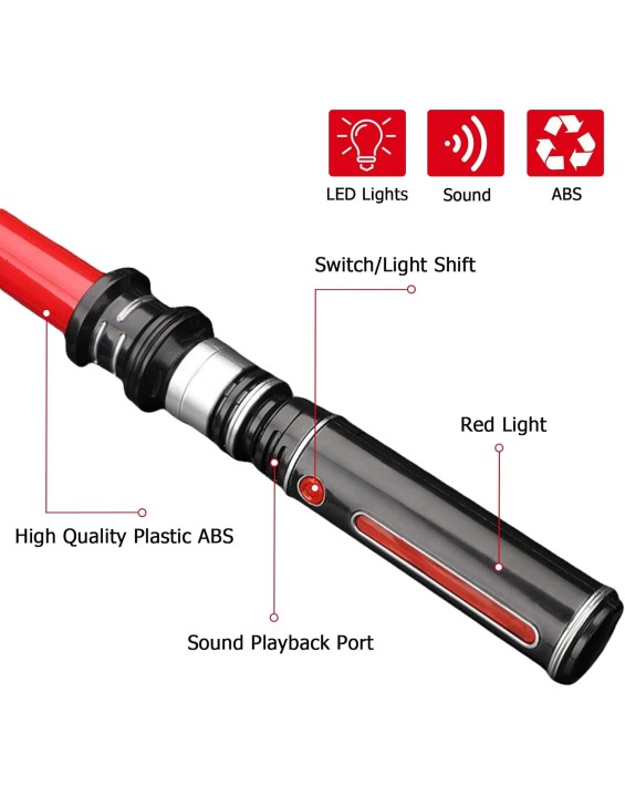 LED FX Light Swords, Expandable Lightup Sabers with Sound and Glowing Handle