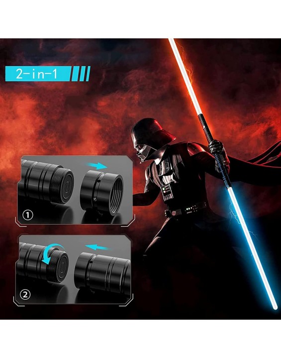 2pcs Dueling Light Sword Light Up Sword Toy RGB 7 Colors Rechargeable Light Saber